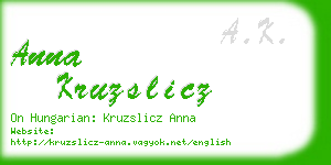 anna kruzslicz business card